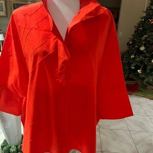 Carolina Herrera Bold Red Blouse
